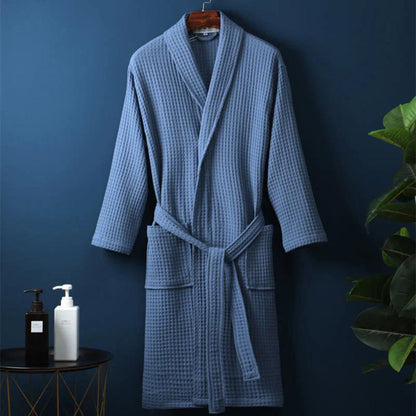 WaffleLuxe™ - Bademantel V-Ausschnitt - Waffelstruktur - Komfortabler Morgenmantel