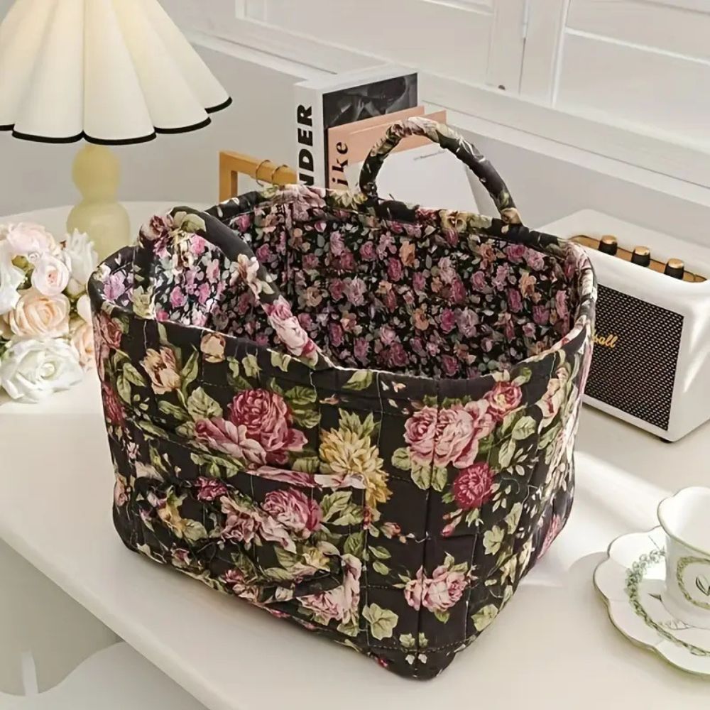 FloralNest™ - Aufbewahrungskorb Stoff - Floral Stil - Dekorative Organisation