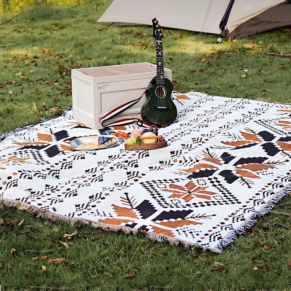 MoroccoLounge™ – Boho Picknickdecke Marokkanisches Muster Outdoor – Boho Picknick Decke