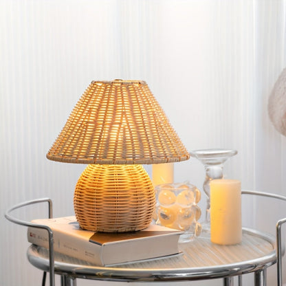 RattanGlow™ - Tischlampe Rattan - Boho Stil - Warmes Ambiente