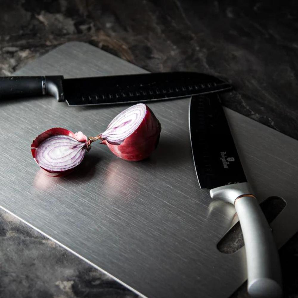 SteelPrep™ - Edelstahl Schneidebrett - Hygienisches Design - Langlebiges Küchenbrett