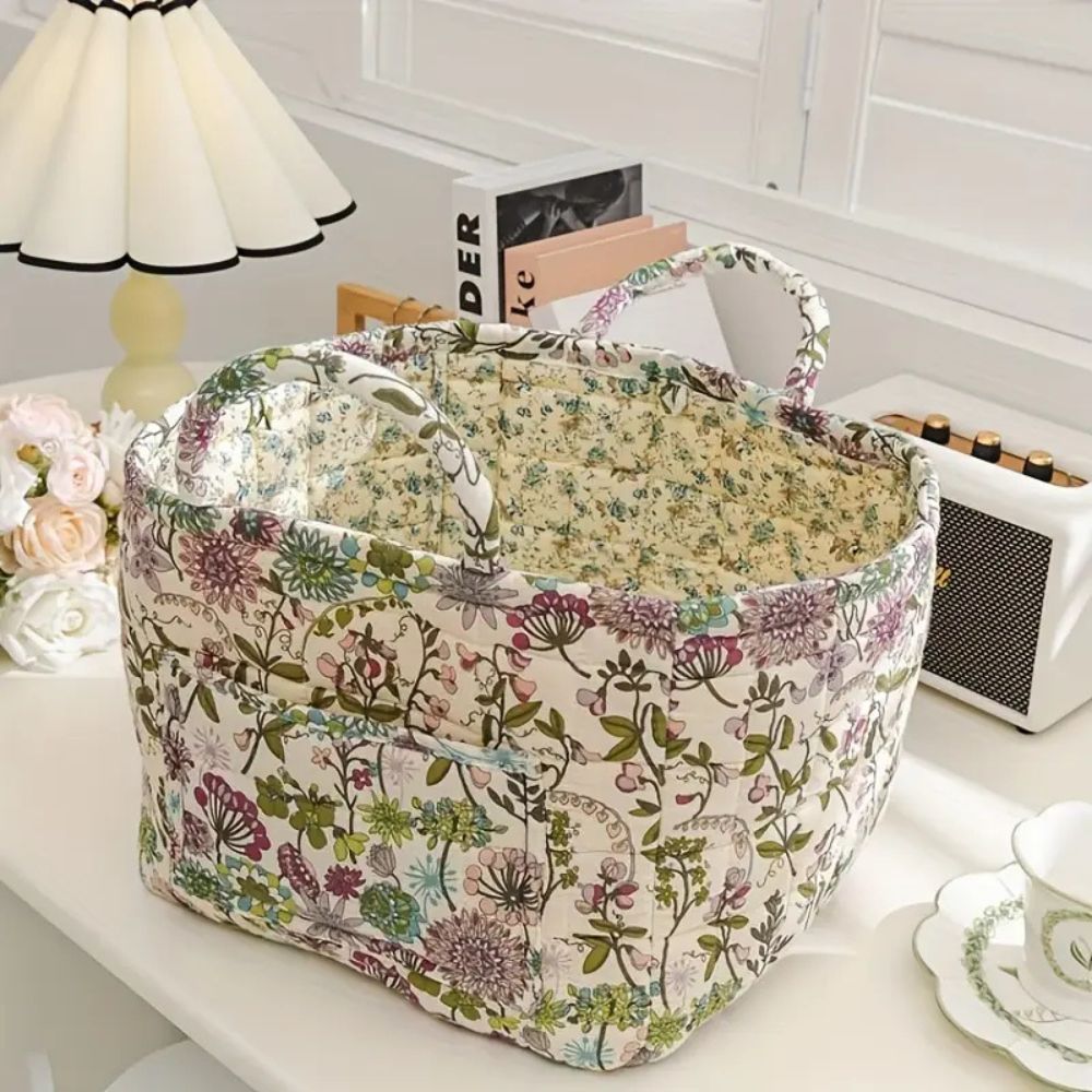 FloralNest™ - Aufbewahrungskorb Stoff - Floral Stil - Dekorative Organisation