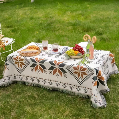MoroccoLounge™ – Boho Picknickdecke Marokkanisches Muster Outdoor – Boho Picknick Decke