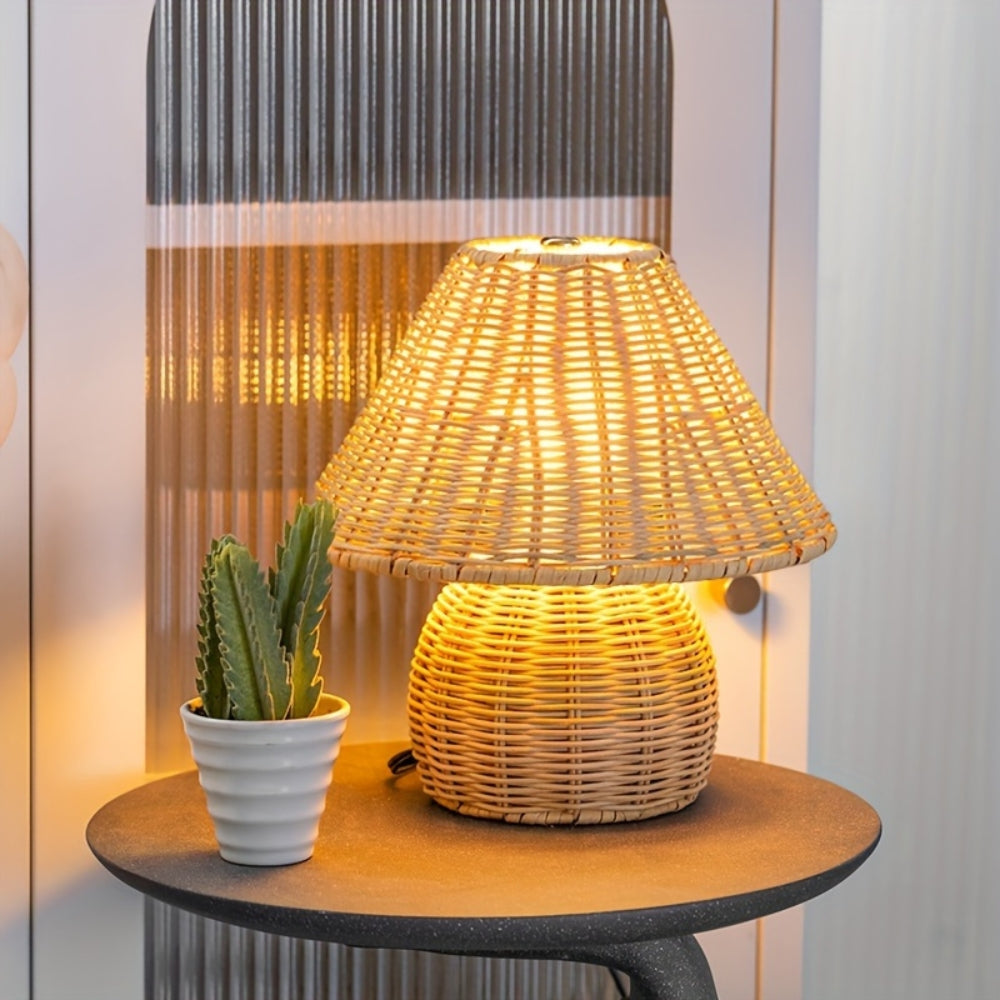 RattanGlow™ - Tischlampe Rattan - Boho Stil - Warmes Ambiente