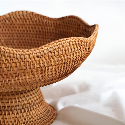 RattanHarvest™ - Obstkorb Rattan - Handgewebter Stil - Natürliche Aufbewahrung
