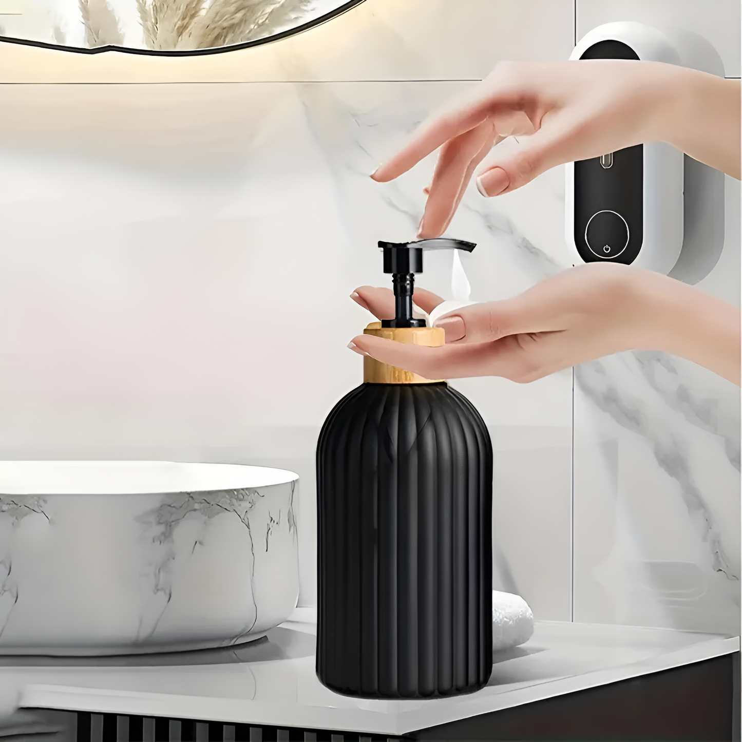 BambooFlow™ - Seifenspender mit Bambus - Modernes Design - Badezimmer Zubehör