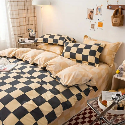 CheckModern™ - Bettwäsche Set Kariert - Zeitloses Design - Modernes Schlafzimmer Set