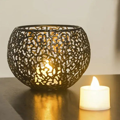 LumiSphere™ - Teelichthalter Metall - Geometrischer Stil - Atmosphärisches Licht