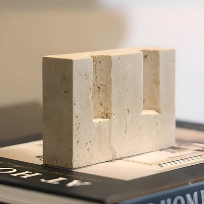 StoneGlow™ - Travertin Kerzenhalter - Minimalistischer Stil - Für 2 Stabkerzen