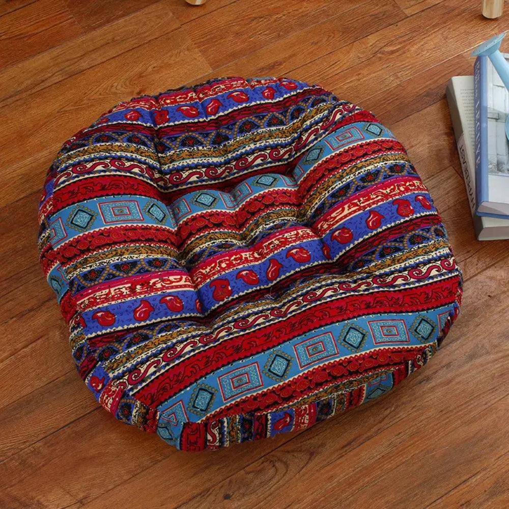 BohoRoundNest™ - Sitzkissen Rund - Boho Stil - Bequeme Bodensitzung