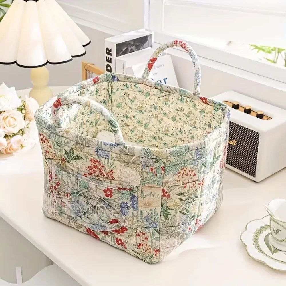 FloralNest™ - Aufbewahrungskorb Stoff - Floral Stil - Dekorative Organisation