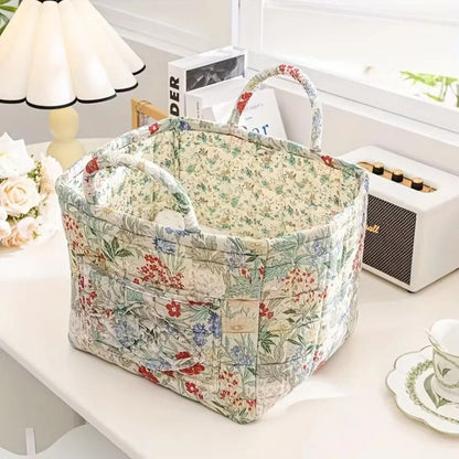 FloralNest™ - Aufbewahrungskorb Stoff - Floral Stil - Dekorative Organisation