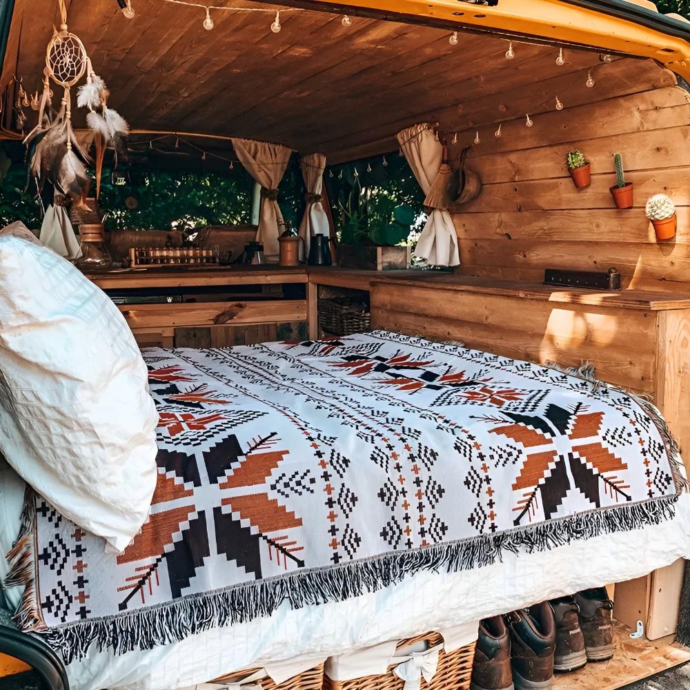 MoroccoLounge™ – Boho Picknickdecke Marokkanisches Muster Outdoor – Boho Picknick Decke
