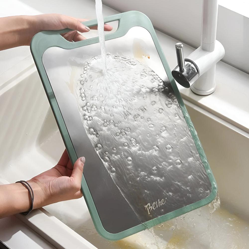 DualPrep™ - Schneidebrett Edelstahl - Doppelseitiges Design - Hygienisches Küchenbrett