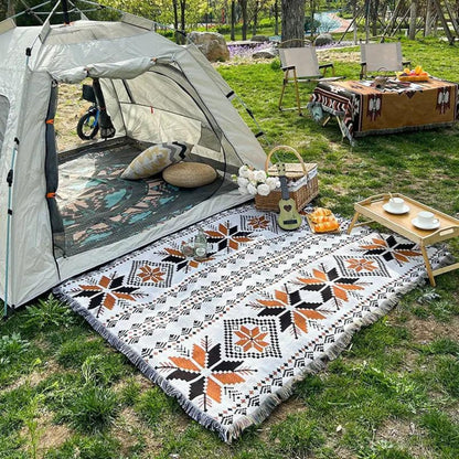 MoroccoLounge™ – Boho Picknickdecke Marokkanisches Muster Outdoor – Boho Picknick Decke