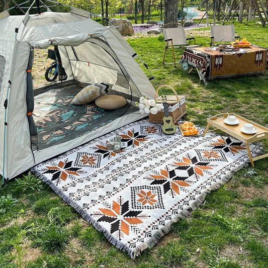 MoroccoLounge™ – Boho Picknickdecke Marokkanisches Muster Outdoor – Boho Picknick Decke