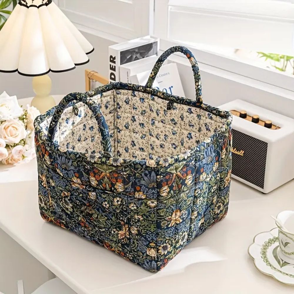 FloralNest™ - Aufbewahrungskorb Stoff - Floral Stil - Dekorative Organisation