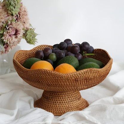 RattanHarvest™ - Obstkorb Rattan - Handgewebter Stil - Natürliche Aufbewahrung