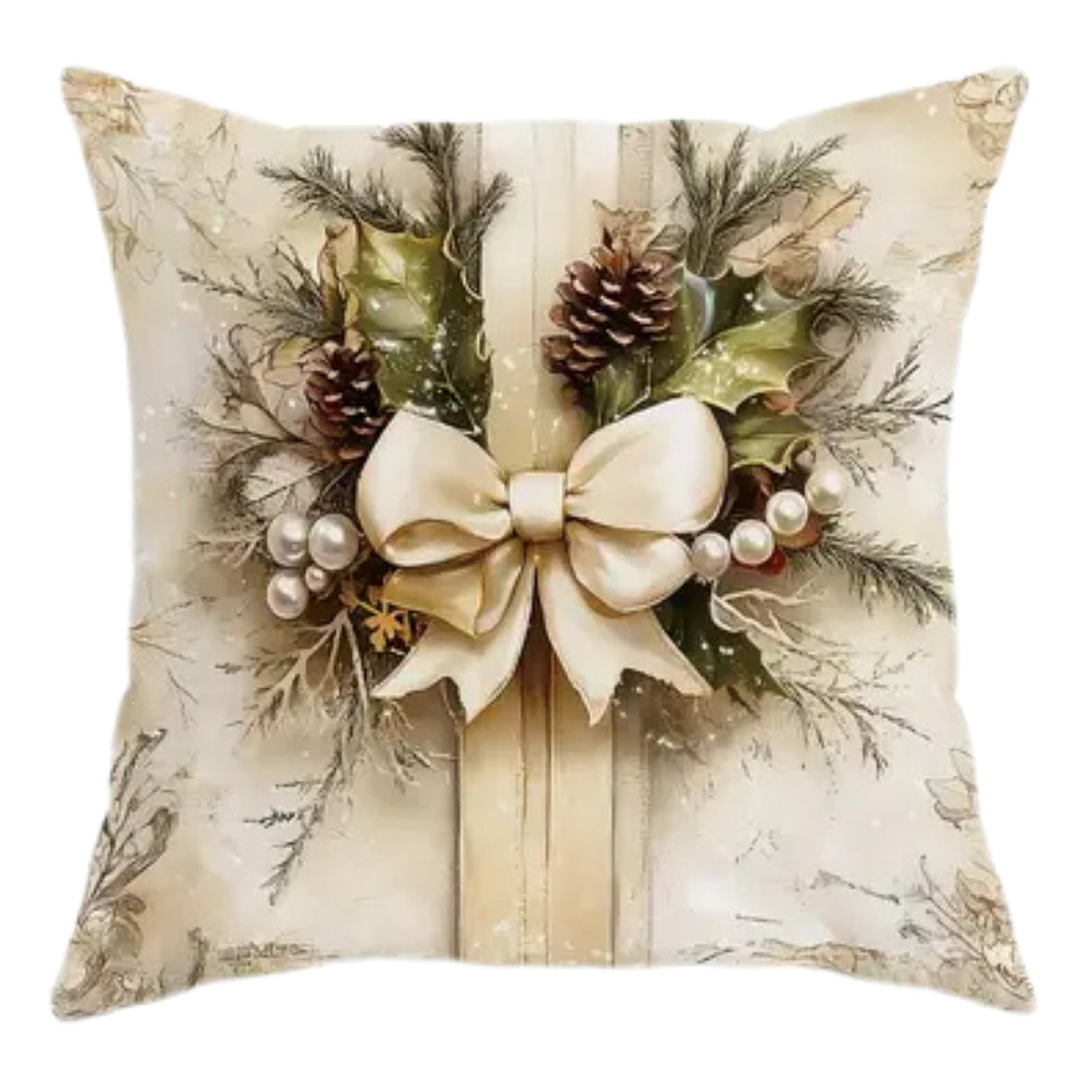 VelvetFestive™ - Weihnachts Kissenbezug Samt - Vintage Stil - Festliche Dekoration