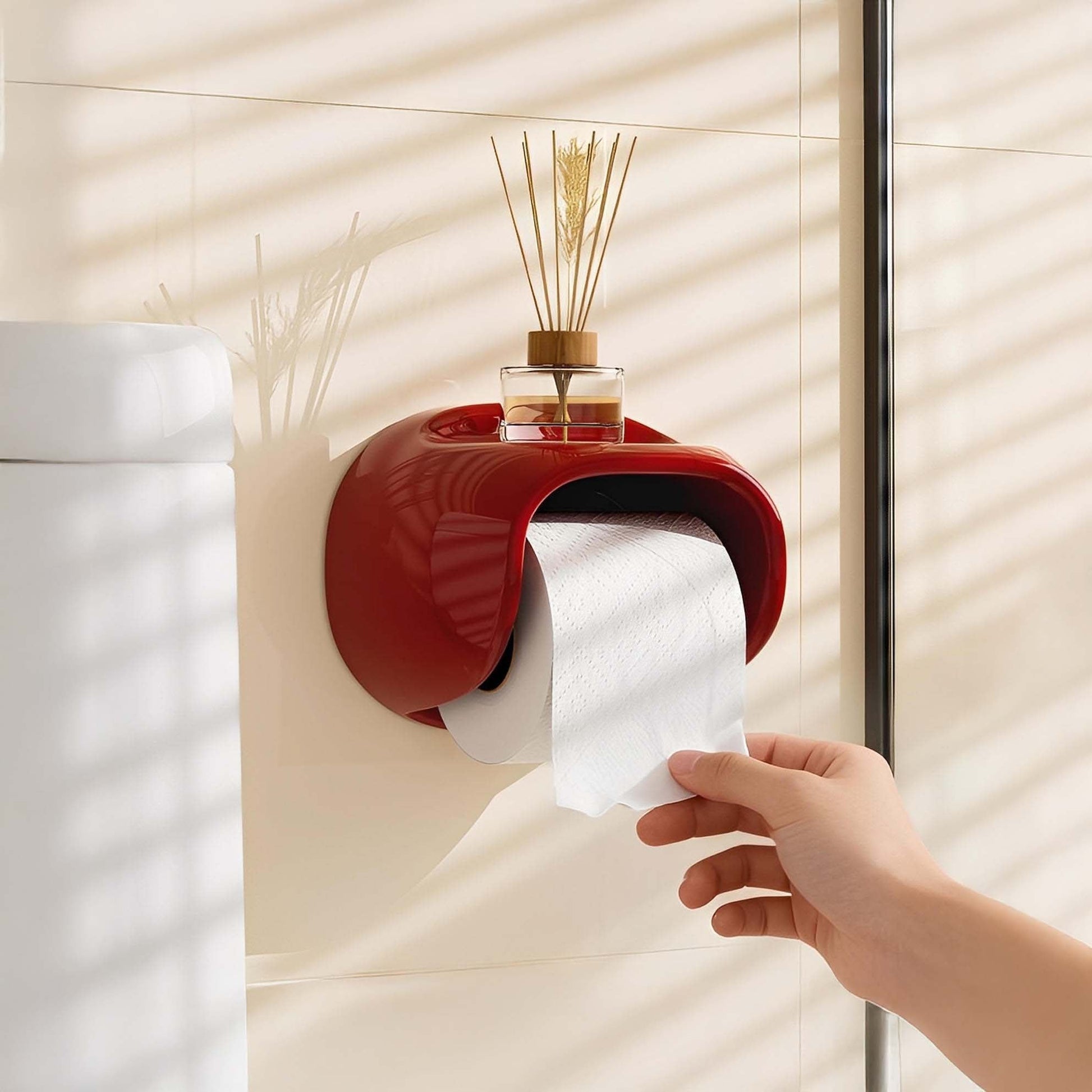 Aero Toilettenpapierhalter - Hochglänzend, Klebefix ohne Bohren 0