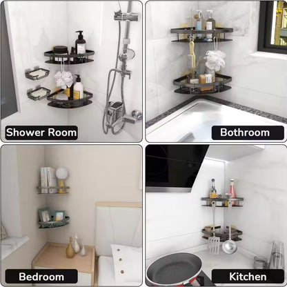 CurveRack™ - Duschablage Aluminium - Selbstklebend - Modernes Badezimmer Regal