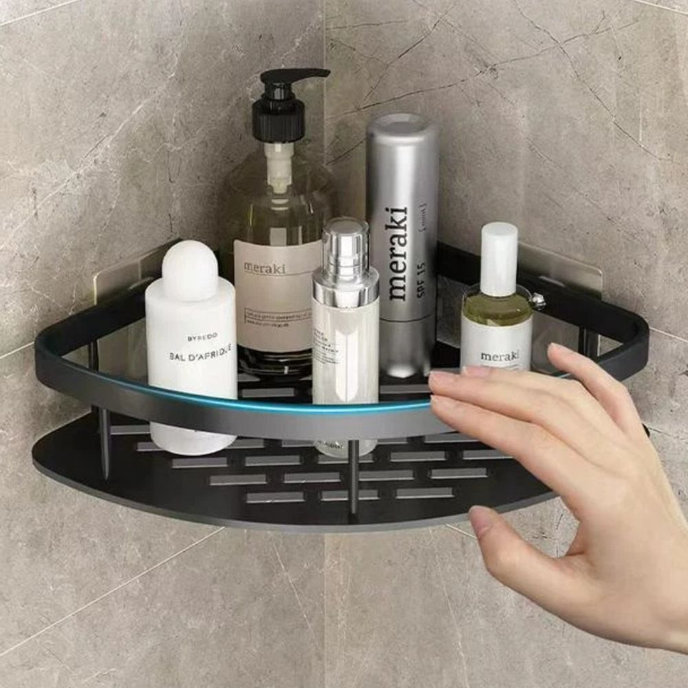 CurveRack™ - Duschablage Aluminium - Selbstklebend - Modernes Badezimmer Regal