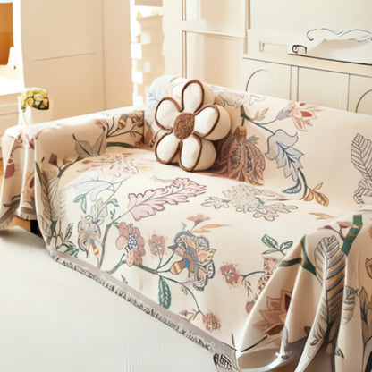 Amara Sofabezug - Wendbar, Blumenmuster, Weicher Chenille, Haustierfreundlich 0