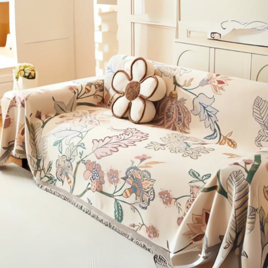 Amara Sofabezug - Wendbar, Blumenmuster, Weicher Chenille, Haustierfreundlich 0