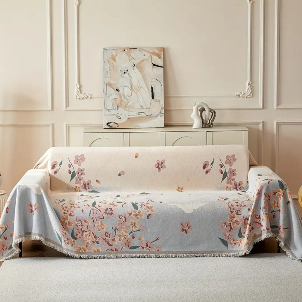 Amara Sofabezug - Wendbar, Blumenmuster, Weicher Chenille, Haustierfreundlich 1