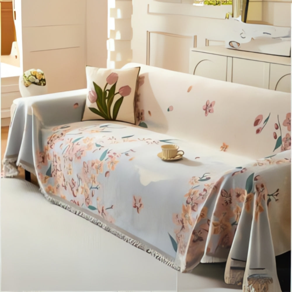 Amara Sofabezug - Wendbar, Blumenmuster, Weicher Chenille, Haustierfreundlich 3