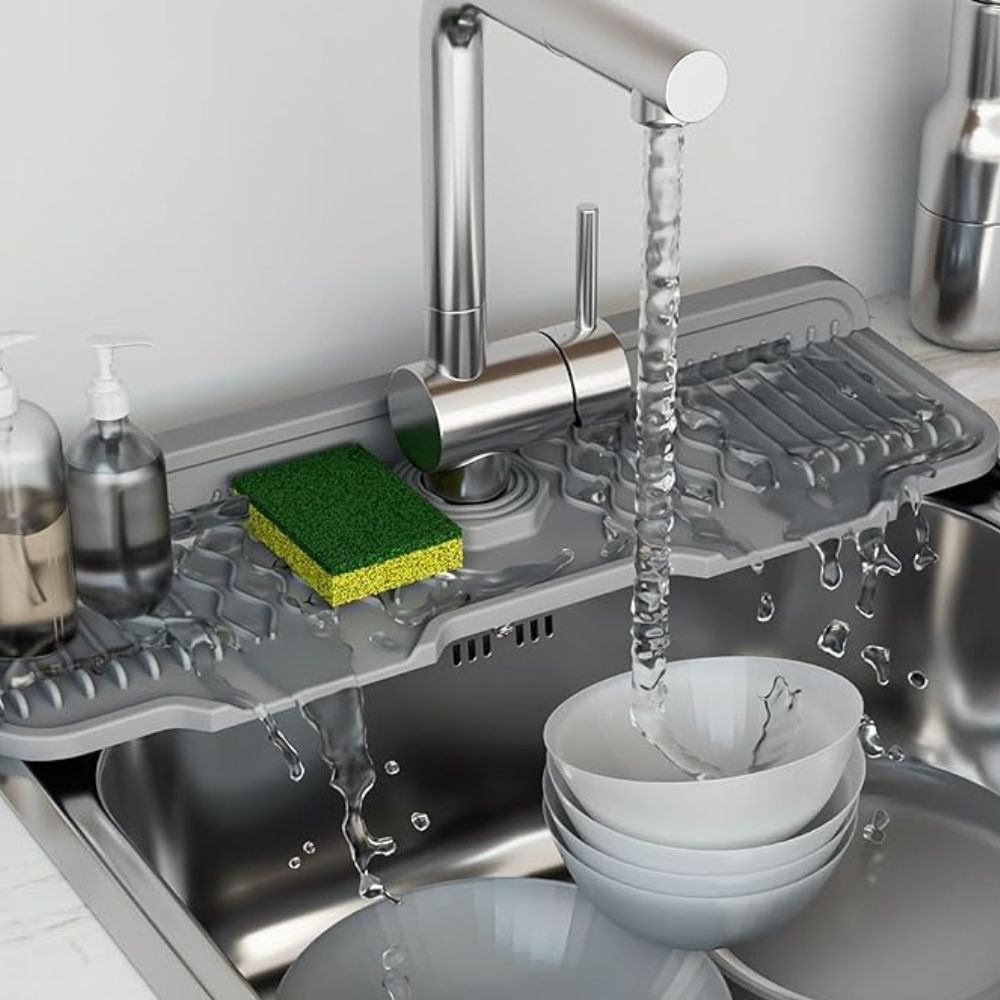 AquaSlope Spülbeckenmatte - Flexibles Gummi mit 5° Gefälle, Universell Anpassbar 1