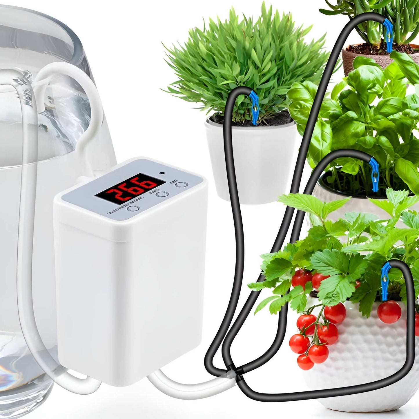 AquaSmart Bewässerungssystem - Automatische Pflanzenpflege, USB Wiederaufladbar 0