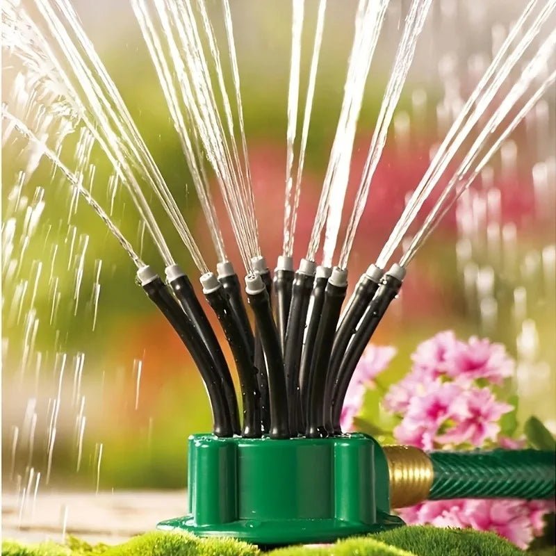 AquaSpray Garten Sprinkler - Automatisches 360-Grad-System, Robustes Kunststoffdesign 0