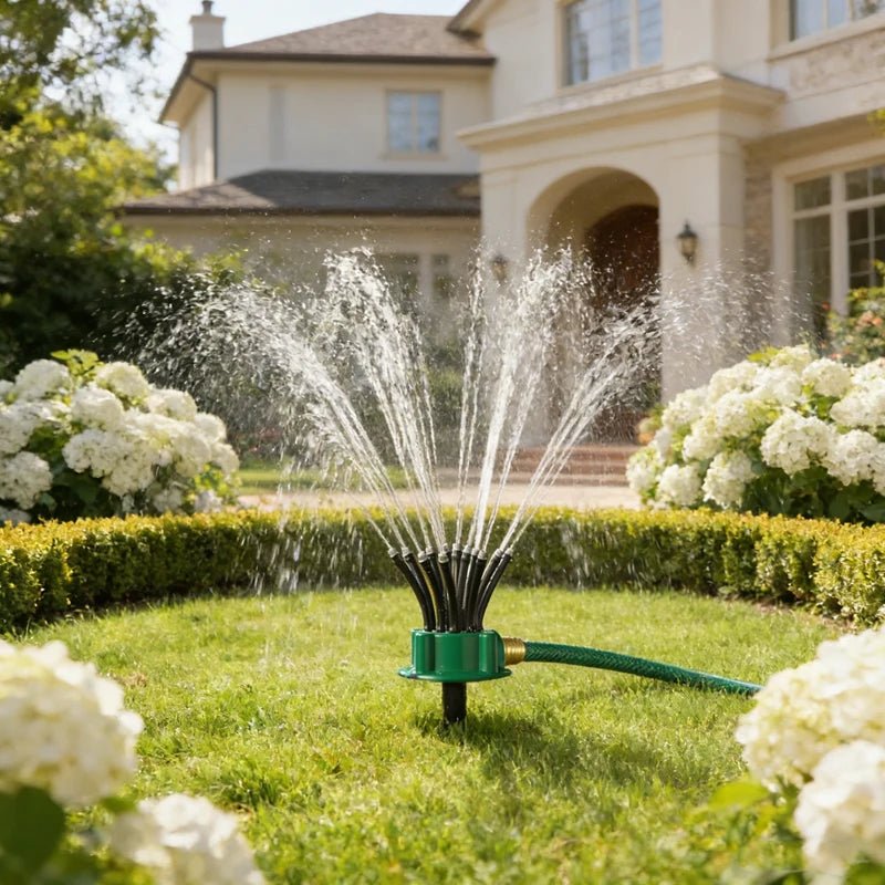 AquaSpray Garten Sprinkler - Automatisches 360-Grad-System, Robustes Kunststoffdesign 4