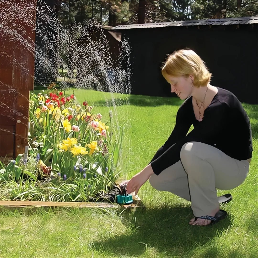 AquaSpray Garten Sprinkler - Automatisches 360-Grad-System, Robustes Kunststoffdesign 5