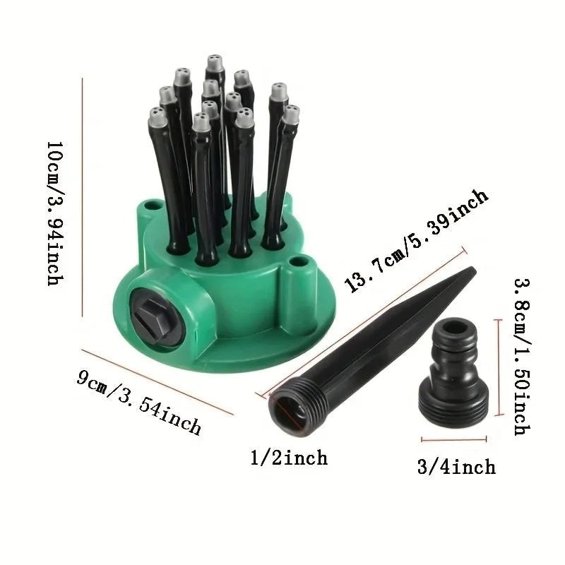 AquaSpray Garten Sprinkler - Automatisches 360-Grad-System, Robustes Kunststoffdesign 7