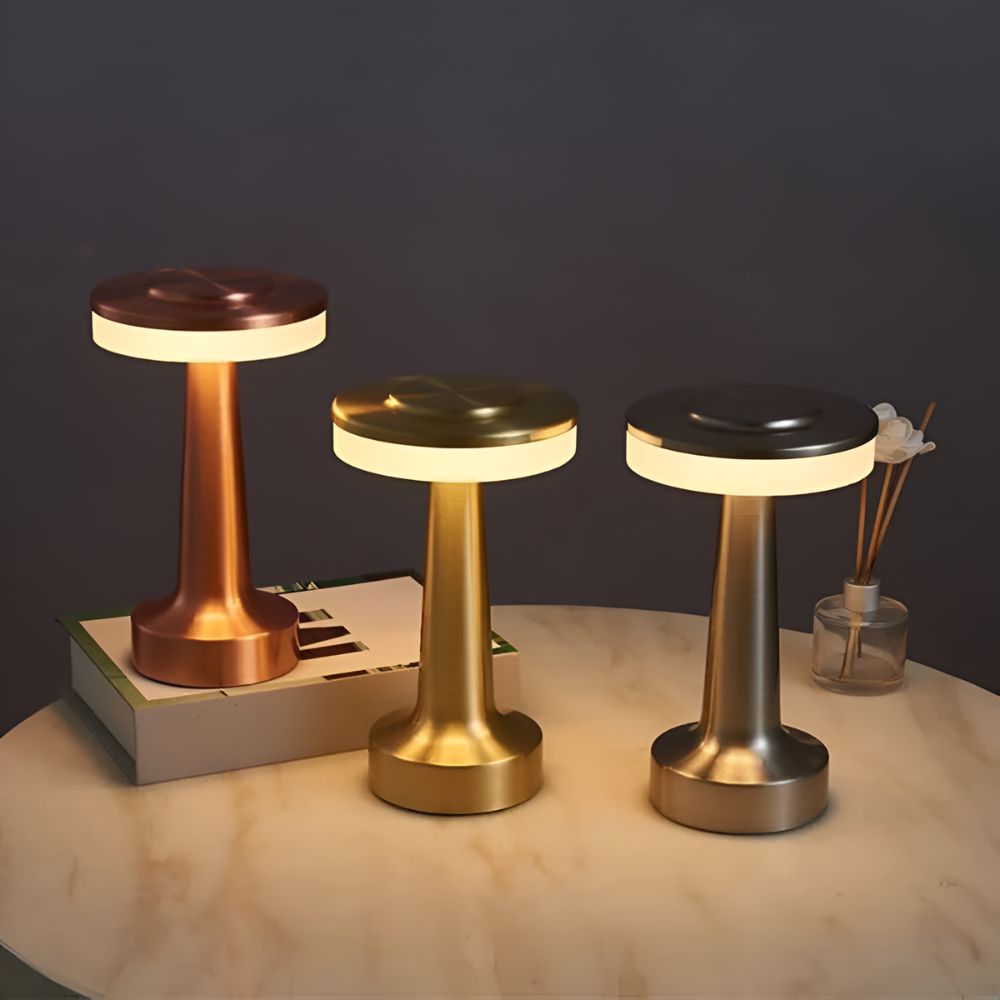 Aura Dome Tischlampe - Kabellos, Retro-Design, Touch-Dimmfunktion 1