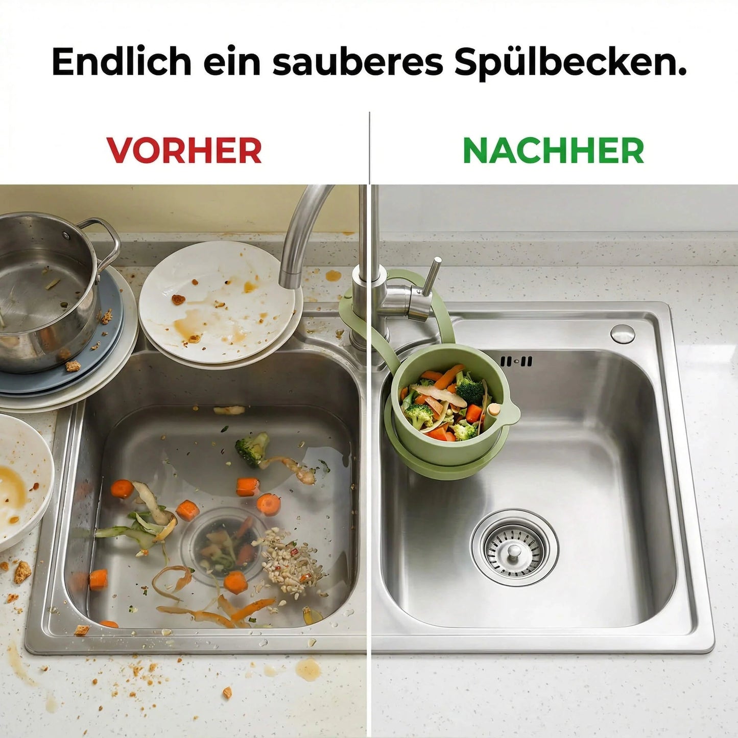 Avento Abtropfkorb - Zweiteiliges Filtersystem, Ein-Klick-Entleerung 7