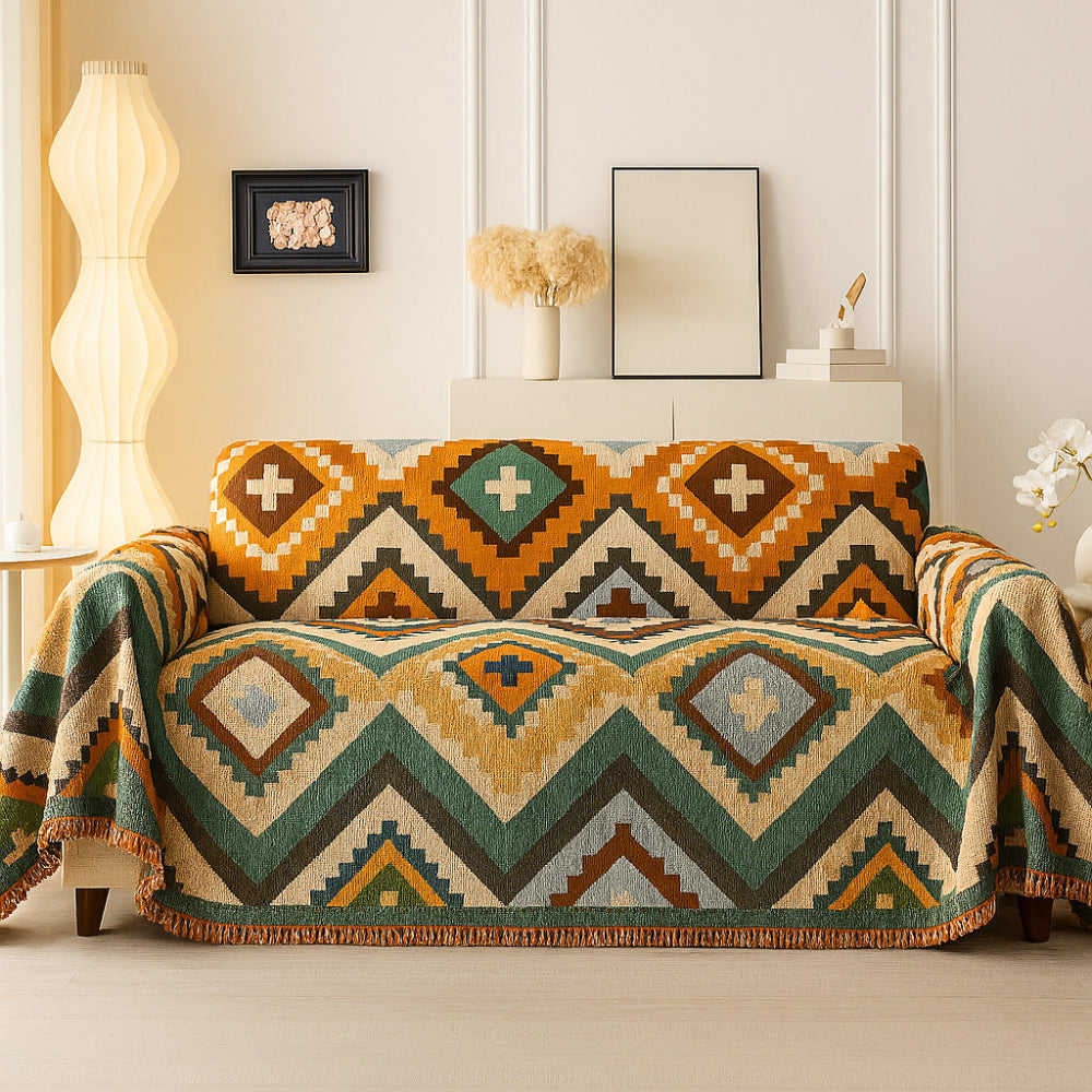 Azelia Sofabezug - Atmungsaktives Chenille, Lebhaftes Design für Sofa und Couch 1