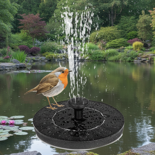 BIRDBUDDY Solarbrunnen - Witterungsbeständiger Kunststoff, Einstellbare Fontänenhöhe 1