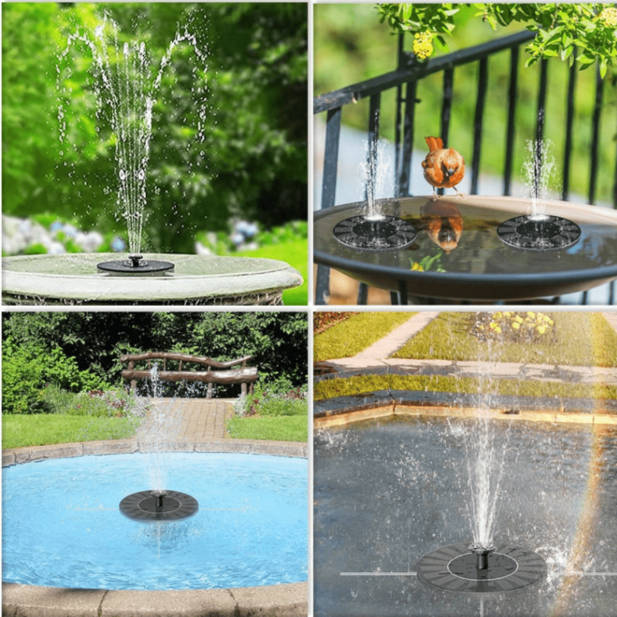 BIRDBUDDY Solarbrunnen - Witterungsbeständiger Kunststoff, Einstellbare Fontänenhöhe 2