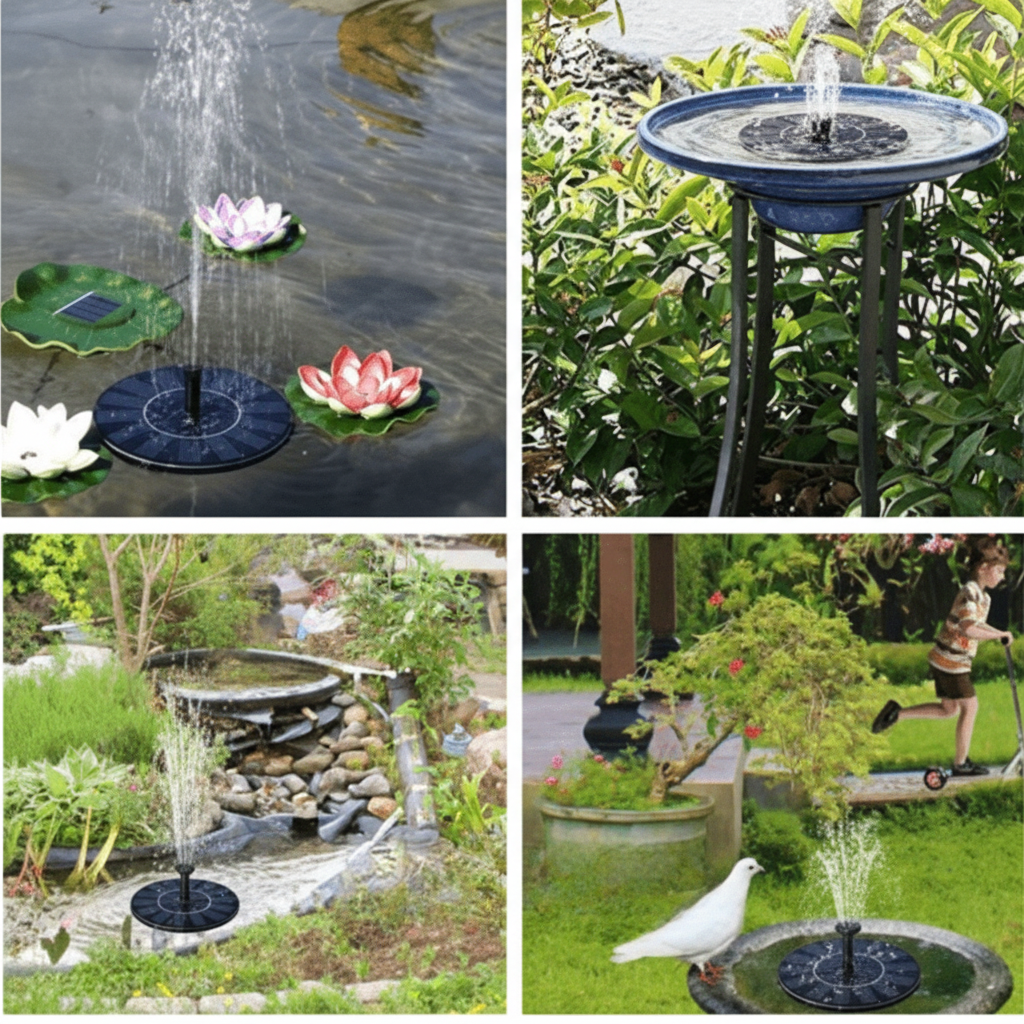BIRDBUDDY Solarbrunnen - Witterungsbeständiger Kunststoff, Einstellbare Fontänenhöhe 3