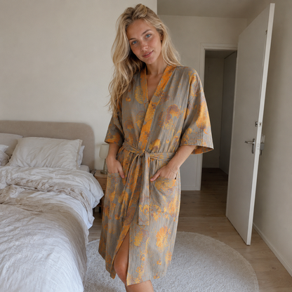 Bamboo Bademantel - 100% Baumwolle, Weich und Atmungsaktiv, Unisex