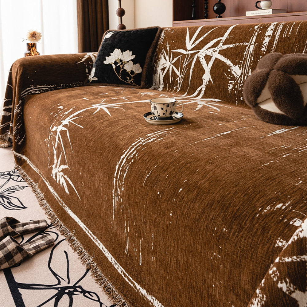 Bamboo Whisper Sofabezug - Chenille Stoff mit Bambus-Muster, Elegant und Vielseitig 0