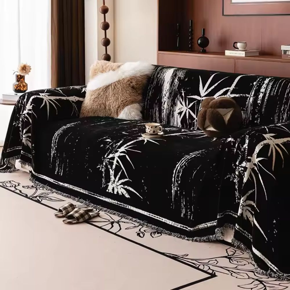 Bamboo Whisper Sofabezug - Chenille Stoff mit Bambus-Muster, Elegant und Vielseitig 1