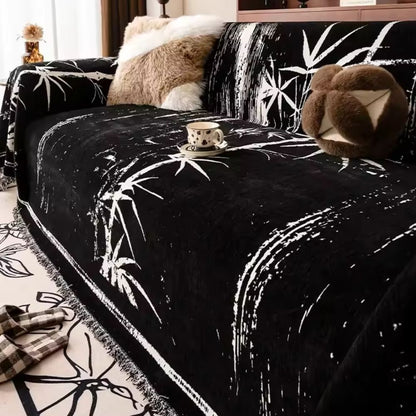 Bamboo Whisper Sofabezug - Chenille Stoff mit Bambus-Muster, Elegant und Vielseitig 3