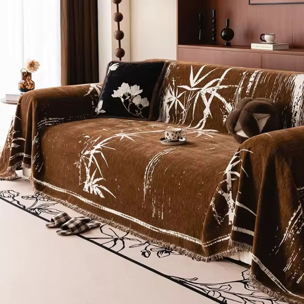 Bamboo Whisper Sofabezug - Chenille Stoff mit Bambus-Muster, Elegant und Vielseitig 4