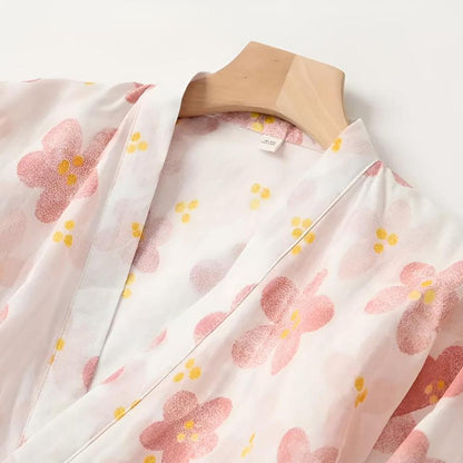Bela Bademantel Damen - Baumwolle, Yukata-Stil mit Blumenmuster 5