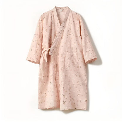 Bela Bademantel Damen - Baumwolle, Yukata-Stil mit Blumenmuster 8