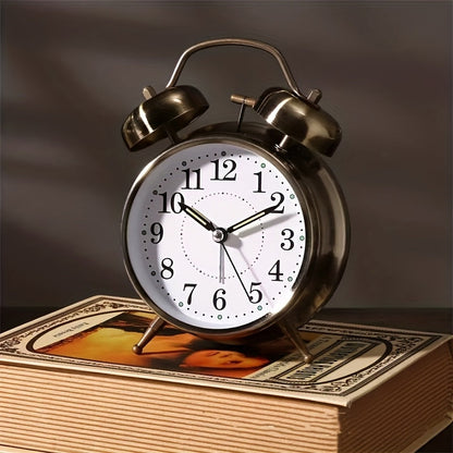 Bellara Wecker - Analog Doppelklingel, Retro-Design mit Leuchtzifferblatt 2